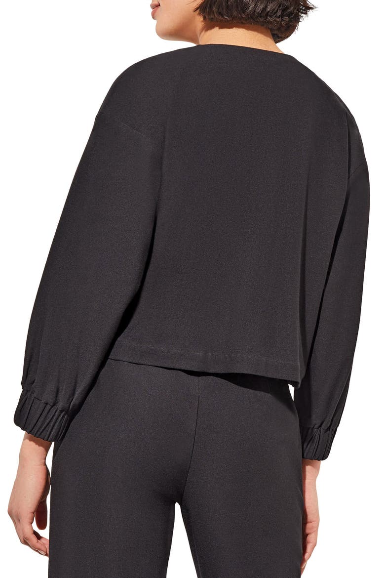 Relaxed Fit Crepe Jacket, Alternate, color, BLACK