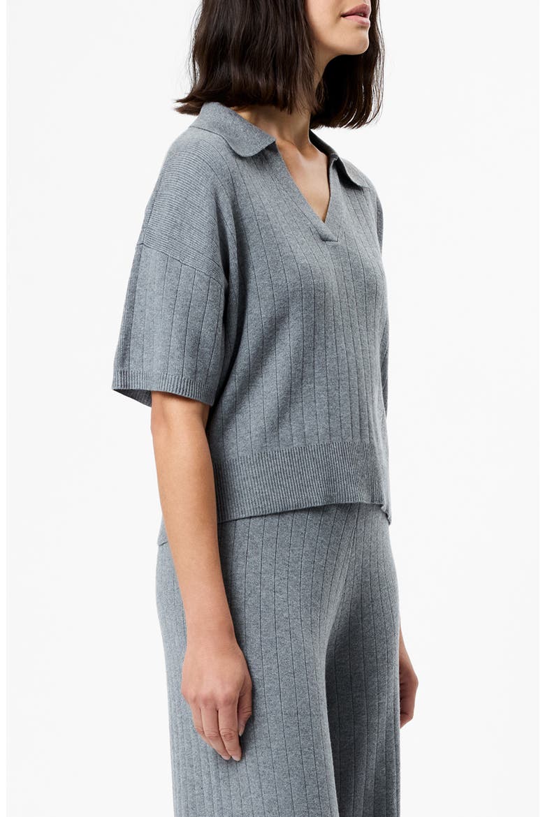 Javier Rib Knit Polo, Alternate, color, MED HEATHER GREY