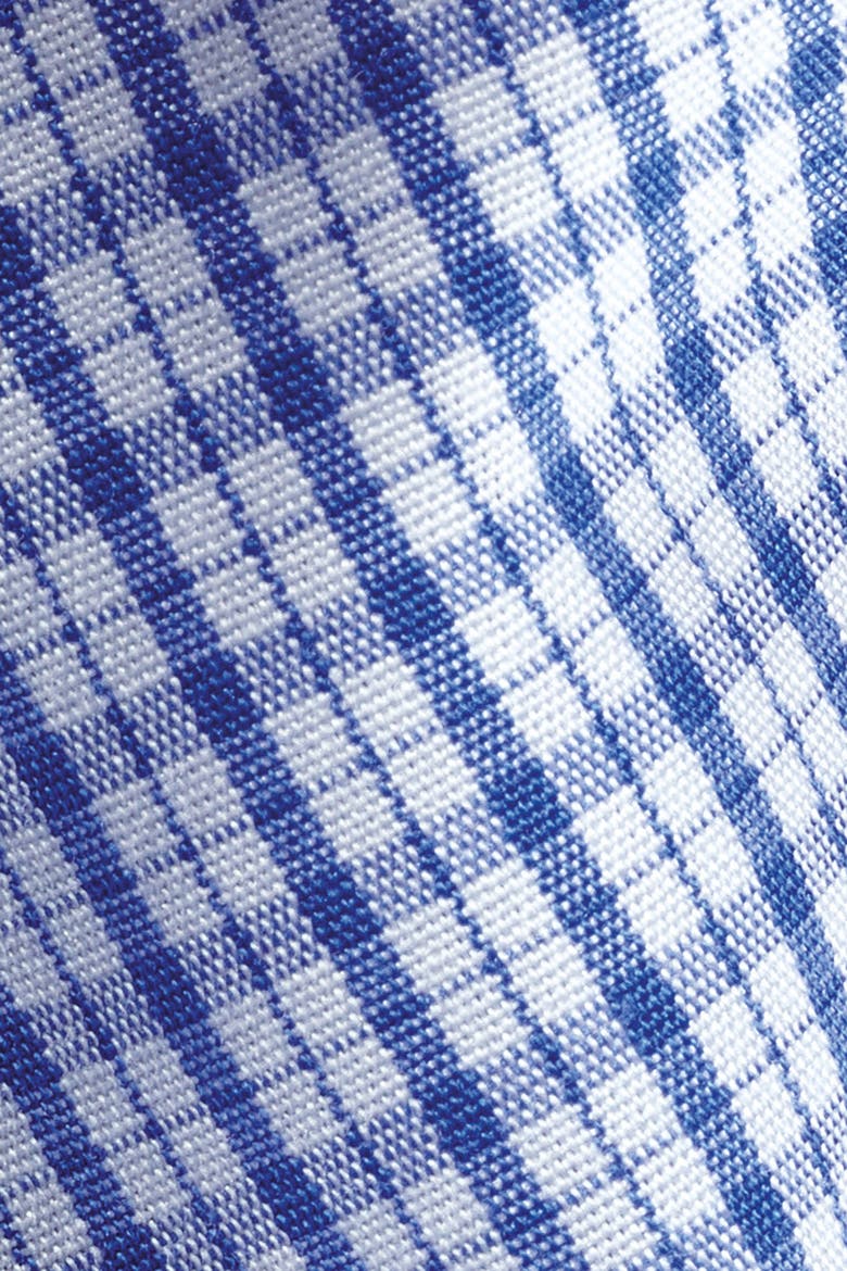 Grid Check Non-Iron Stretch Twill Slim Fit Shirt Single Cuff, Alternate, color, Cobalt Blue