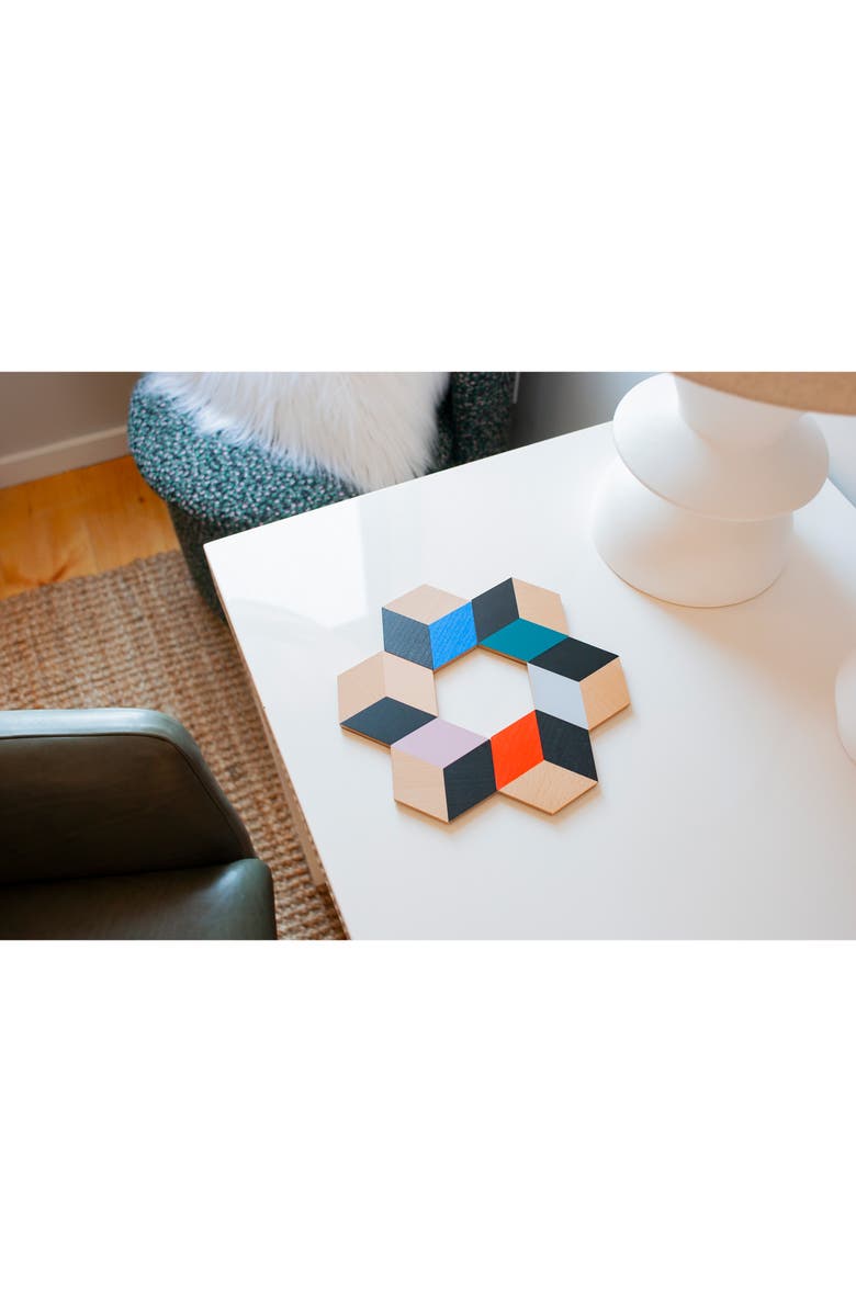 Areaware 'Table Tiles' Coasters, Alternate, color, Black Multi