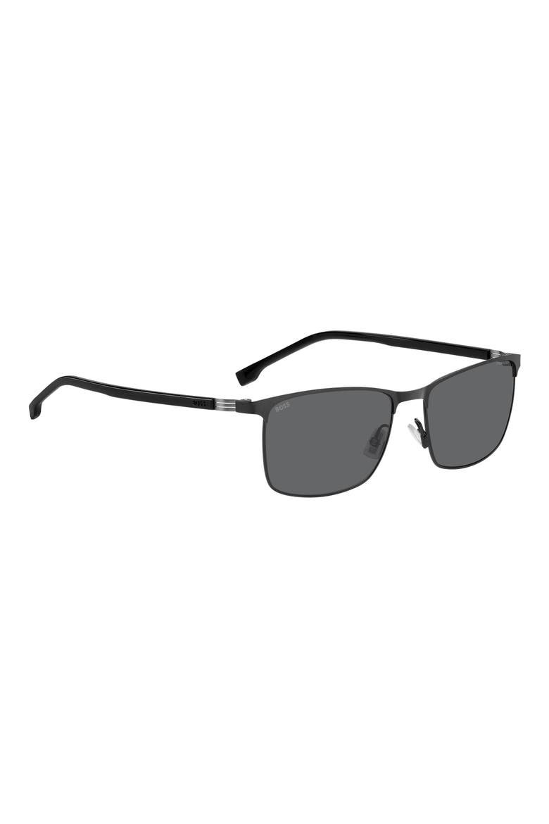 1635/S Polarized Rectangle Sunglasses, Alternate, color, MATTE RUTHENIUM BLACK