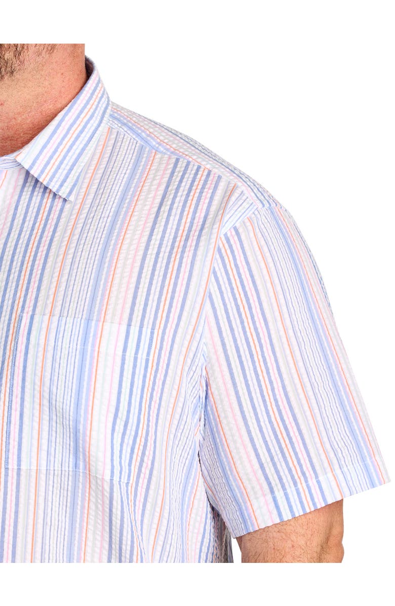 Oak Hill by DXL Big & Tall  Seersucker Multi Stripe Sport Shirt, Alternate, color, Multi