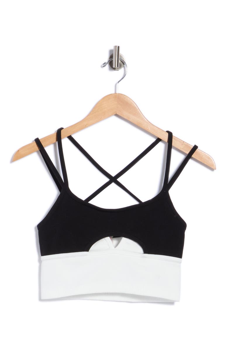 Intimately FP All Clear Star Player Performance Crop Tank, Main, color, BLACK/ WHITE