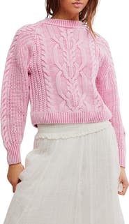 Free People Frankie Cable Cotton Sweater