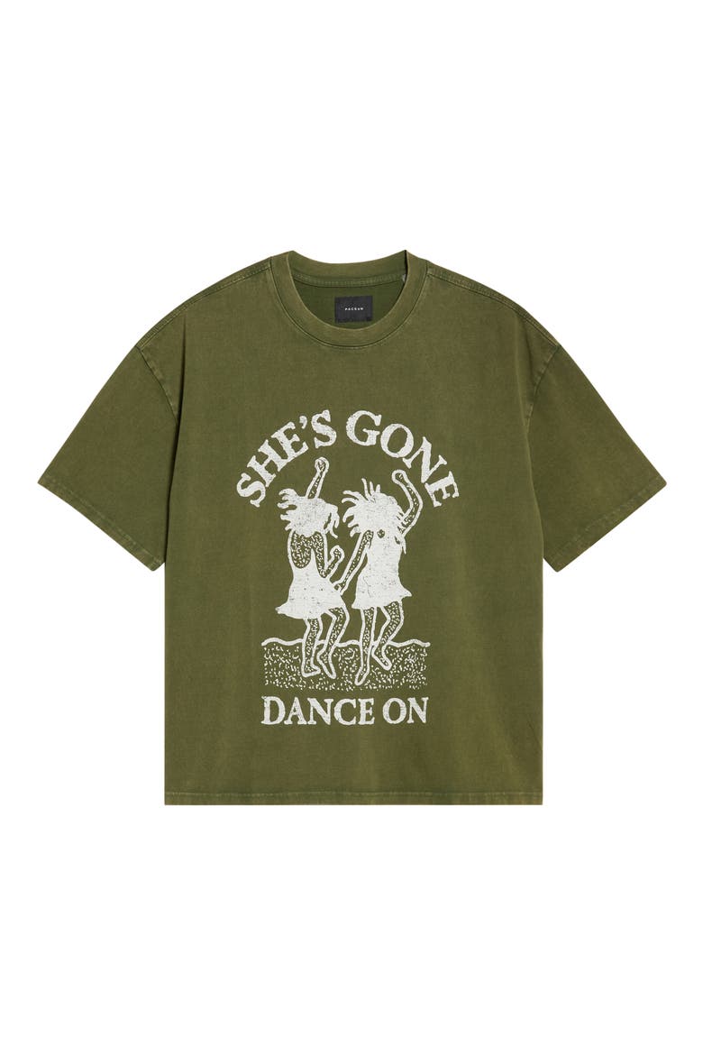 She's Gone Oversize Cotton Graphic T-Shirt, Main, color, OLIVE
