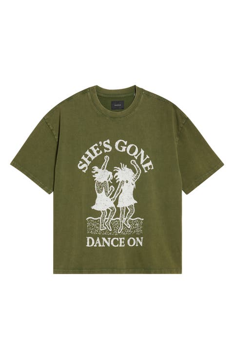 She's Gone Oversize Cotton Graphic T-Shirt