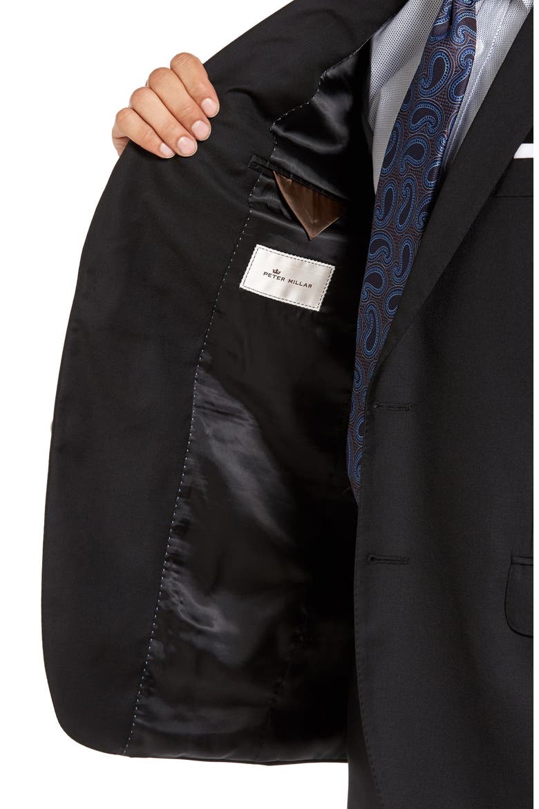 Flynn Classic Fit Solid Wool Suit, Alternate, color, BLACK