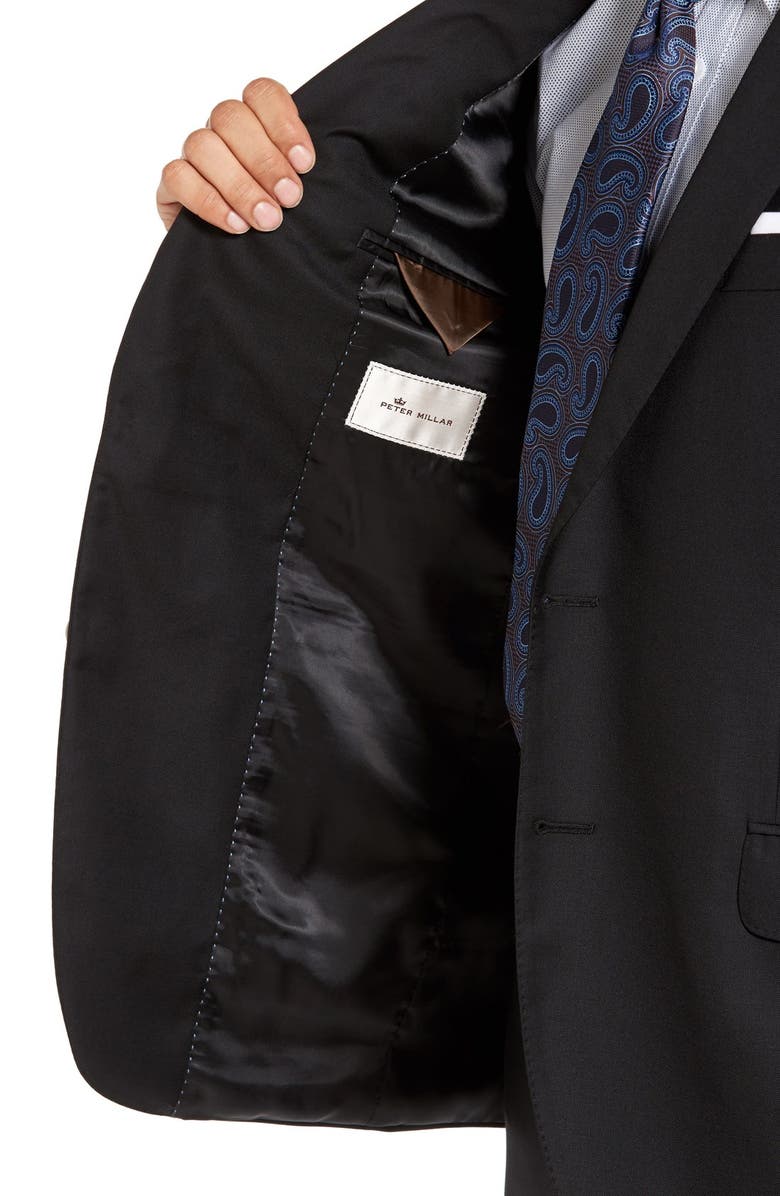Peter Millar Flynn Classic Fit Solid Wool Suit, Alternate, color, Black