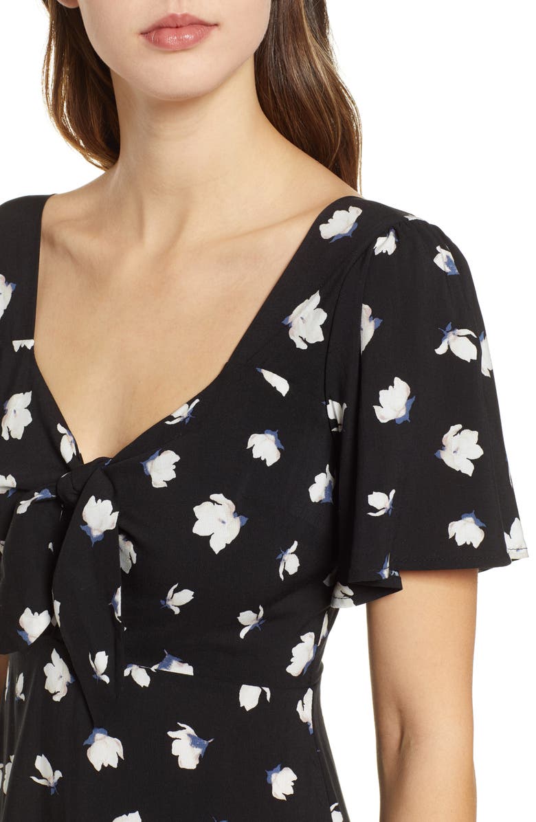 All in Favor Tie Front Minidress, Alternate, color, 