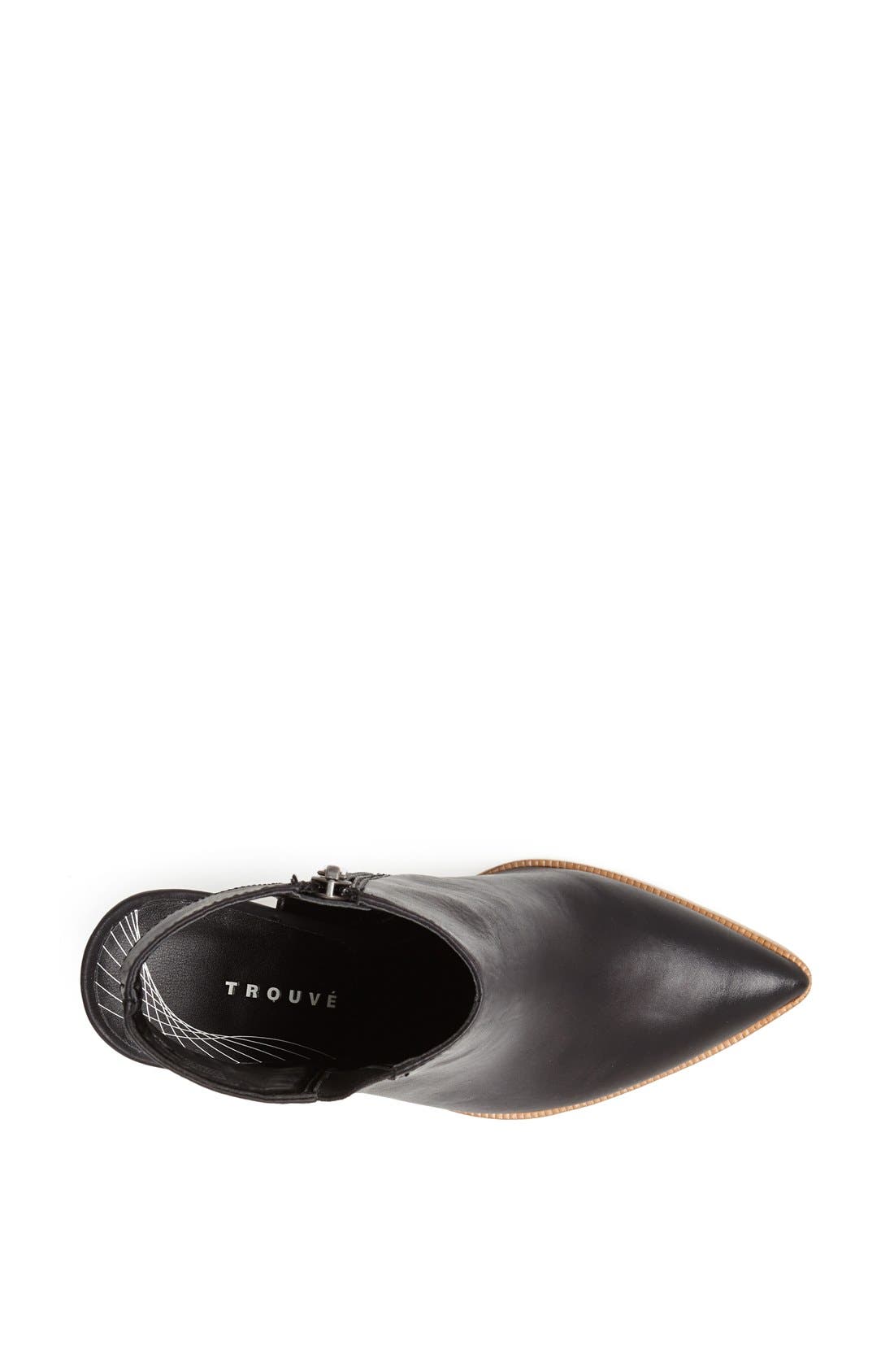 'Meridian' Cutout Pointy Toe Bootie, Alternate, color, BLACK