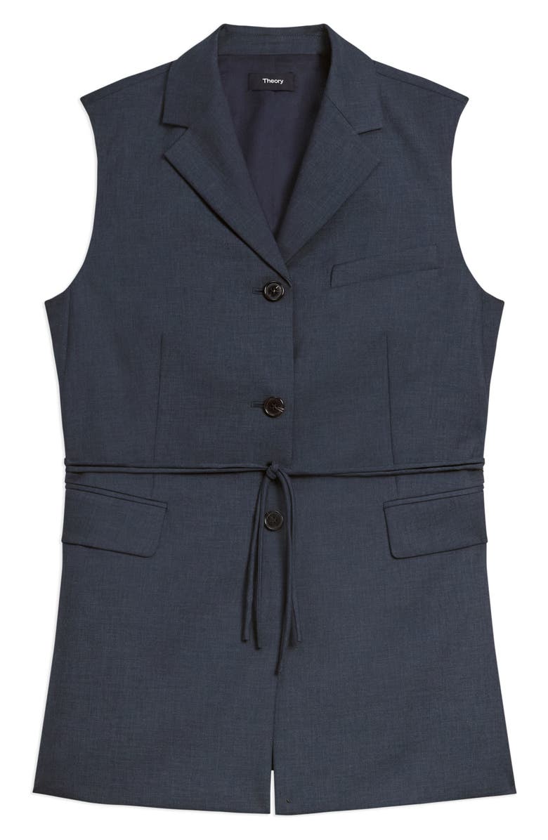 Theory Cinch Detail Notch Neck Vest, Alternate, color, Nocturne Navy - Xlv