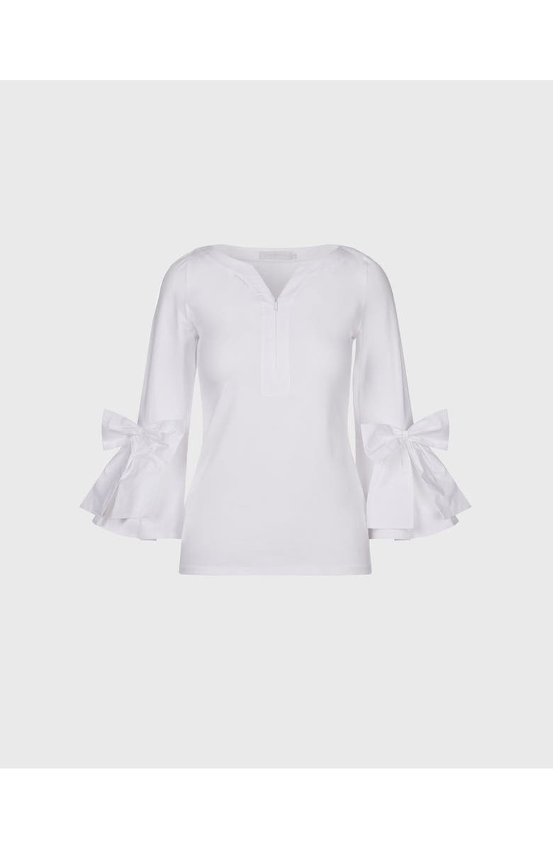 Anne Fontaine Clissa 3/4 Sleeves Fitted Pima Top shirt, Main, color, White