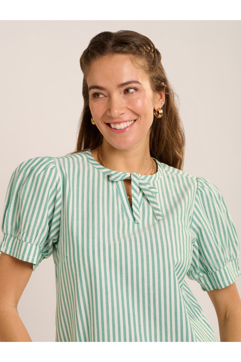 Bruni Sculpted Puff-Sleeve Blouse, Alternate, color, Green