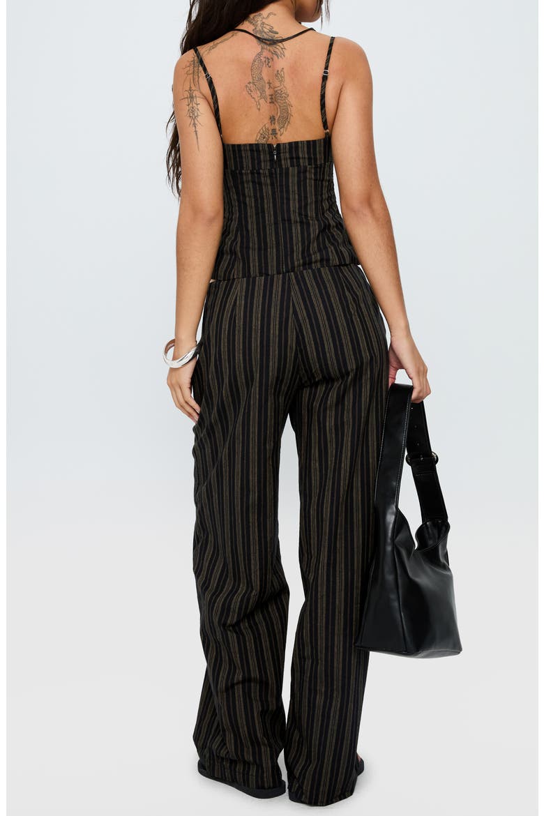 Kierstyn Stripe Crop Cotton Top & Wide Leg Pants Set, Alternate, color, BLACK STRIPE