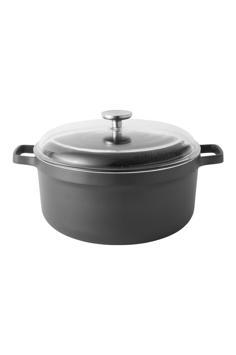 Black Gem 7.7 Quart Covered Stock Pot, Main, color, BLACK