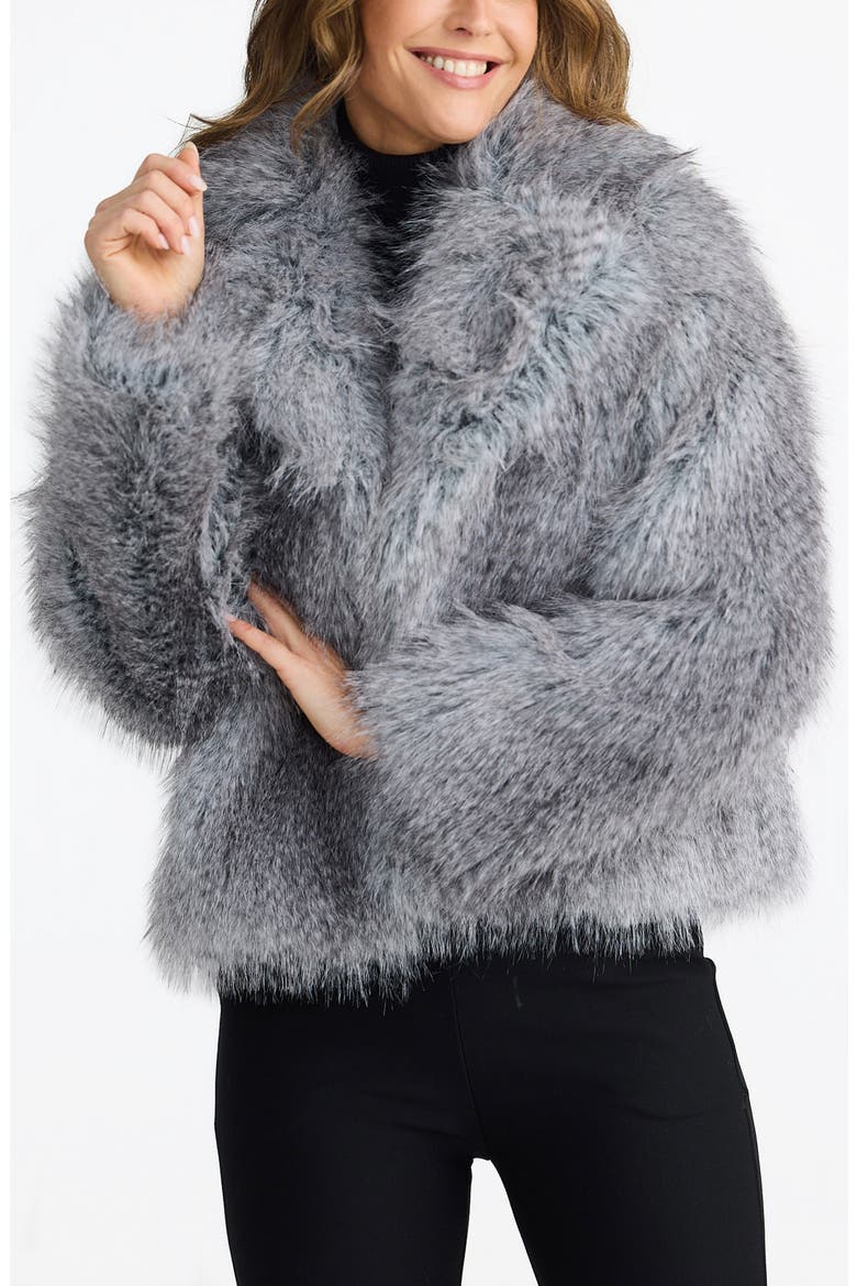 Bertoli Faux Fur Jacket, Alternate, color, GREY SPECKLE