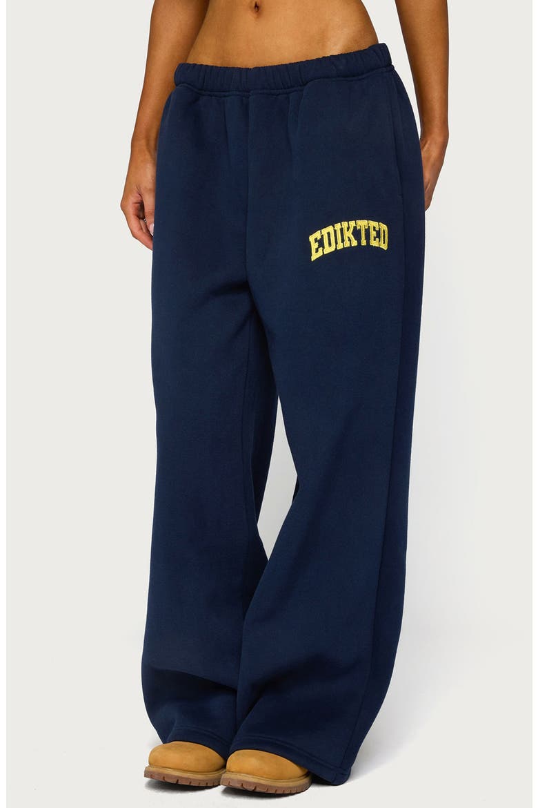 Crush Wide Leg Sweatpants, Alternate, color, NAVY