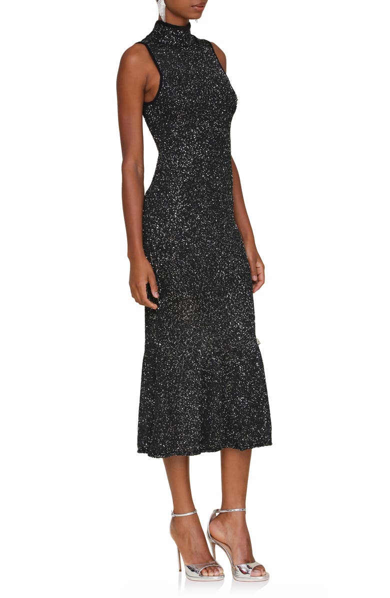 Avec Les Filles Sequin Sleeveless Knit Dress, Alternate, color, Black