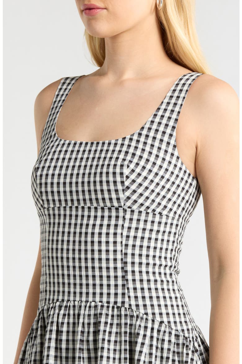 Cara Gingham Dress, Alternate, color, BLACK GINGHAM