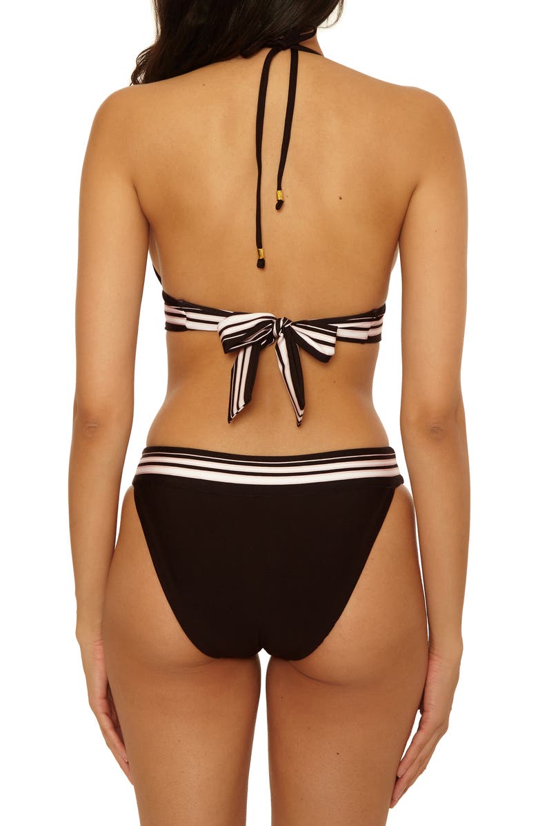 Trina Turk Bougainvillea Halter Bikini Top, Alternate, color, Black Multi