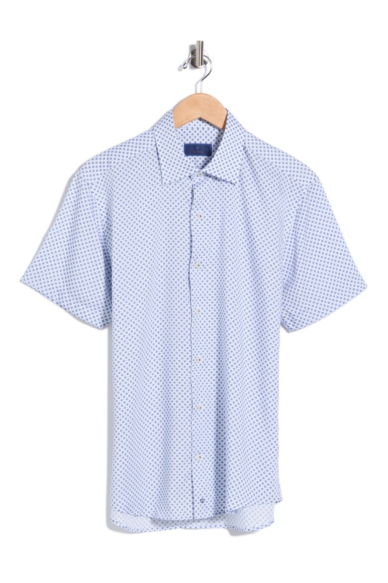 Floral Print Short Sleeve Shirt, Alternate, color, WHITE/ NAVY