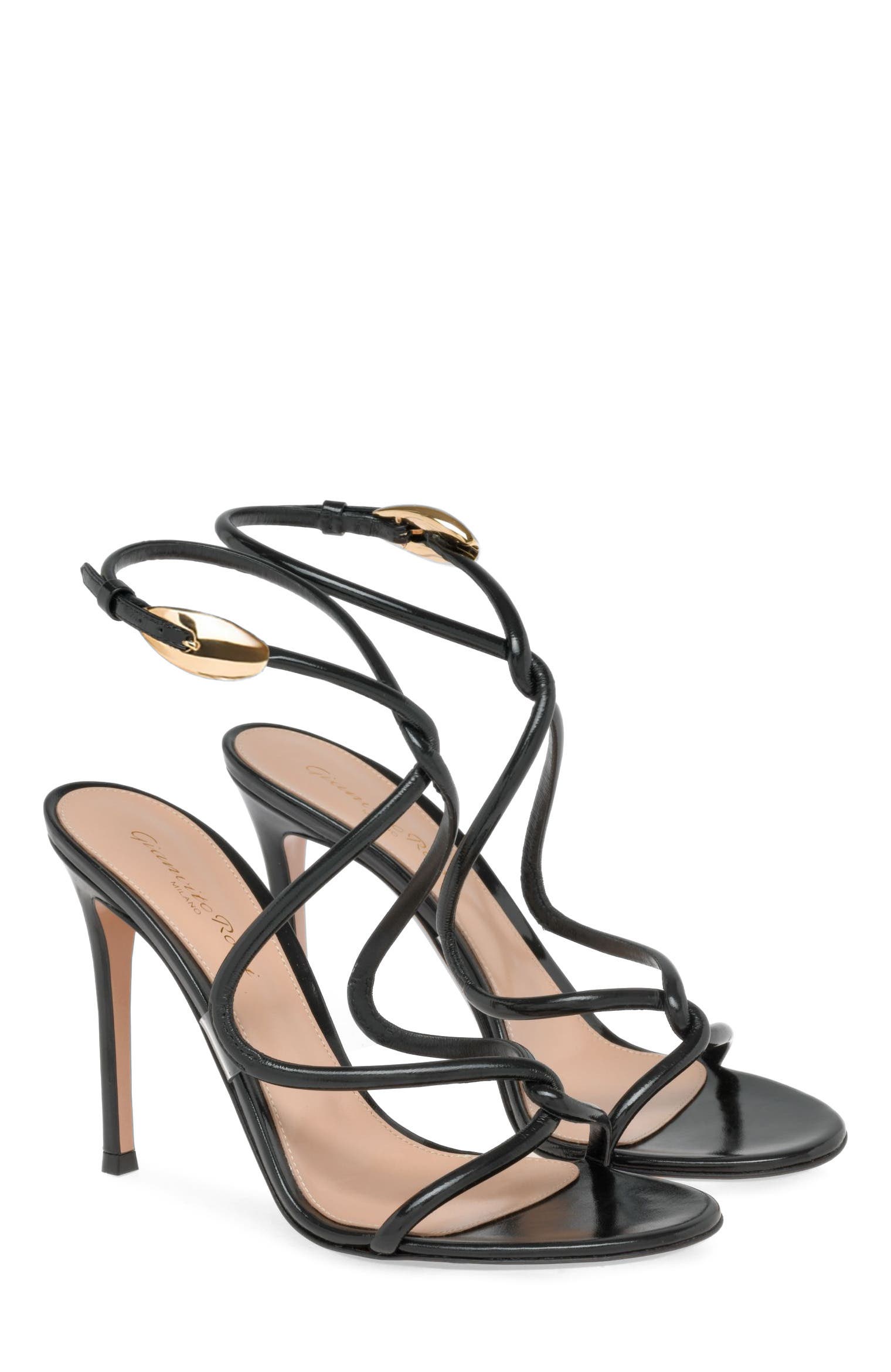 Gianvito Rossi Jungle Mamba Sandals, Alternate, color, Black