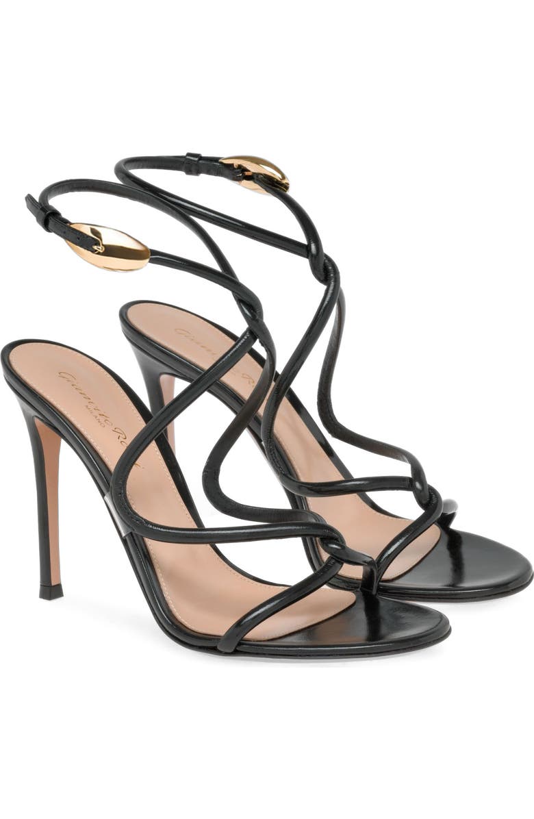 Gianvito Rossi Jungle Mamba Sandals, Alternate, color, Black