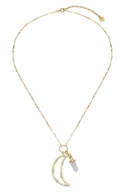 Eye Candy Los Angeles Amelia Quartz & Moon Pendant Necklace