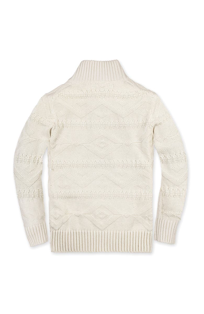 Hope & Henry Kids' Organic Long Sleeve Half Zip Cable Pullover Sweater, Alternate, color, Ivory Geo Texture