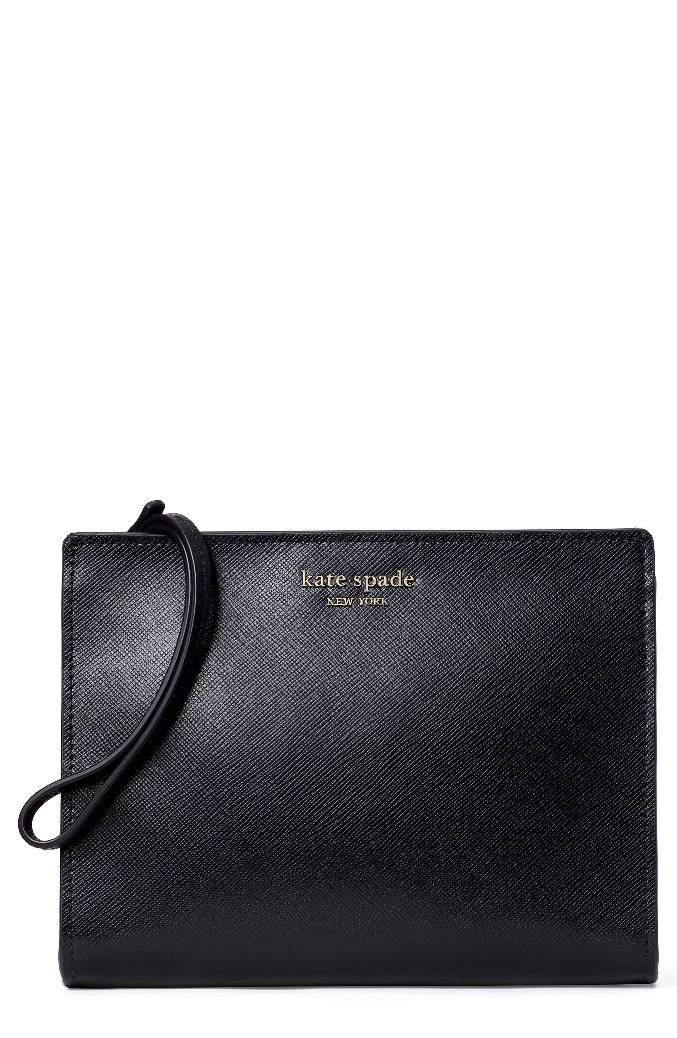 Kate Spade New York spencer leather wristlet, Main, color, 