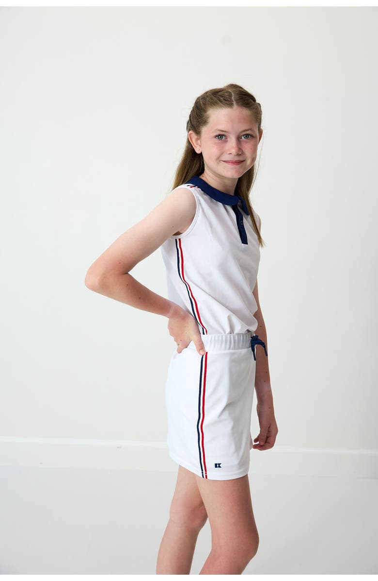 Courtside Kids Girls Ribboned Skirt, Alternate, color, White