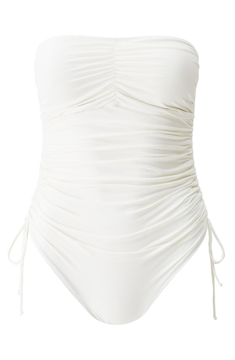 Melissa Odabash Sydney Strapless Cinched Tie One-Piece Swimsuit, Alternate, color, Ivory
