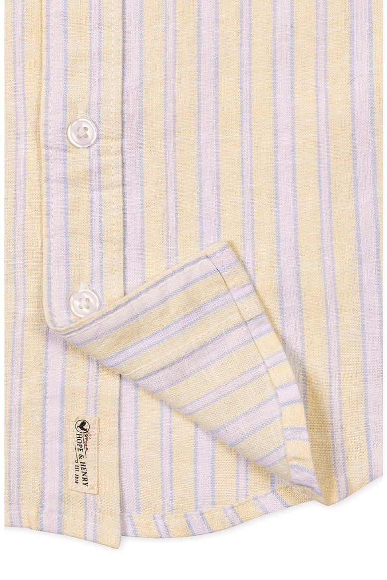 Kids' Linen Short Sleeve Shirt, Alternate, color, Sunlit Stripe