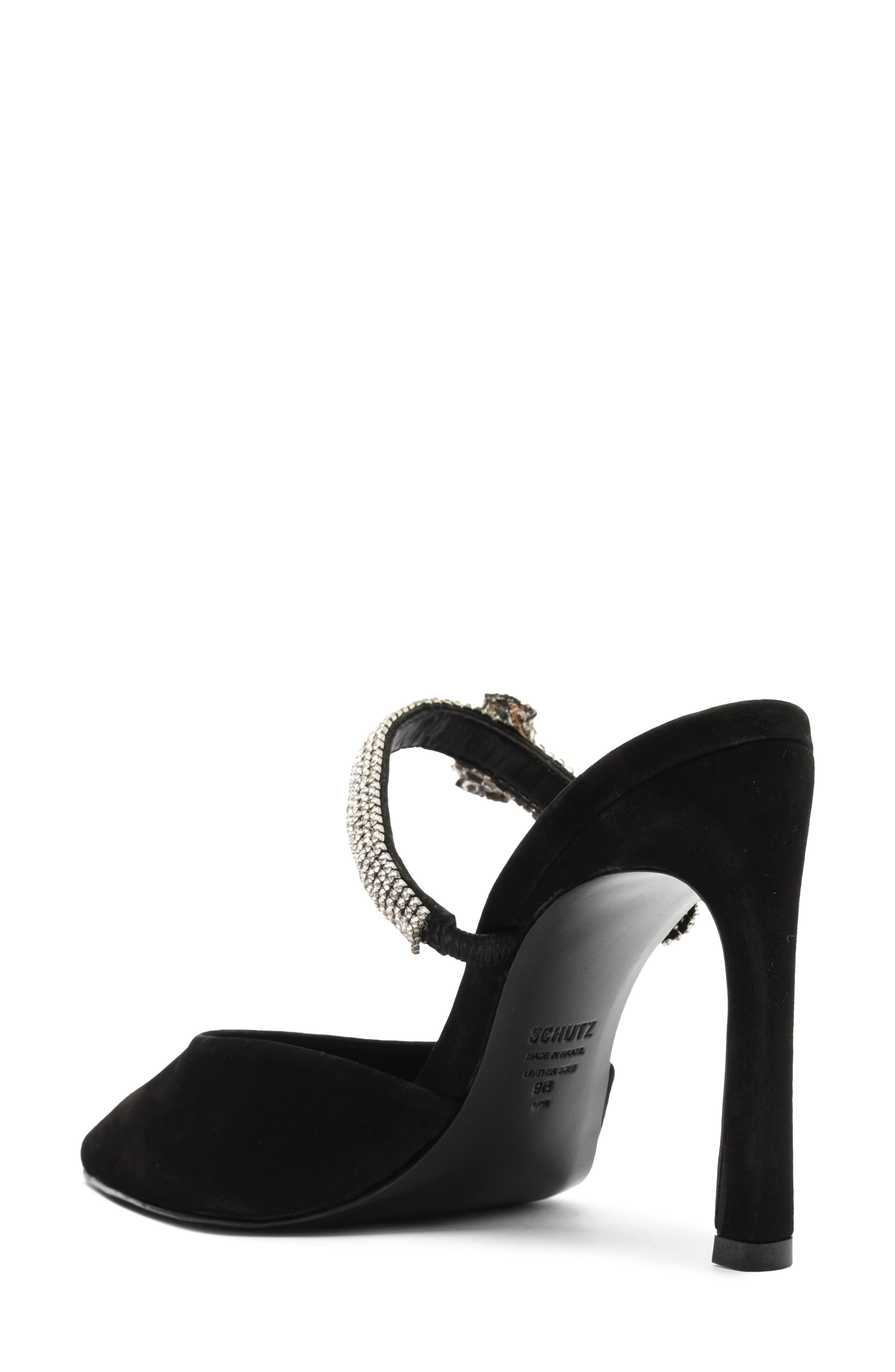 Pearl Curve Mule, Alternate, color, BLACK
