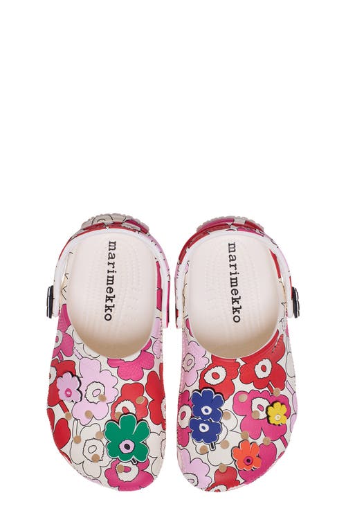 Crocs X Marimekko Kids' Classic Clog With Jibbitz™ Shoe Charms In Pink