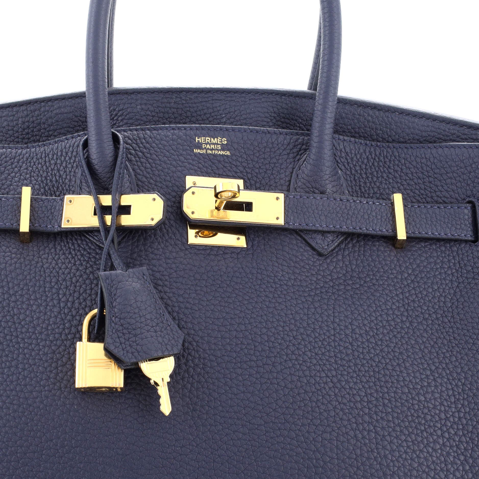 Pre-Owned Hermes Birkin Handbag Blue Togo with Gold Hardware 30, Alternate, color, 