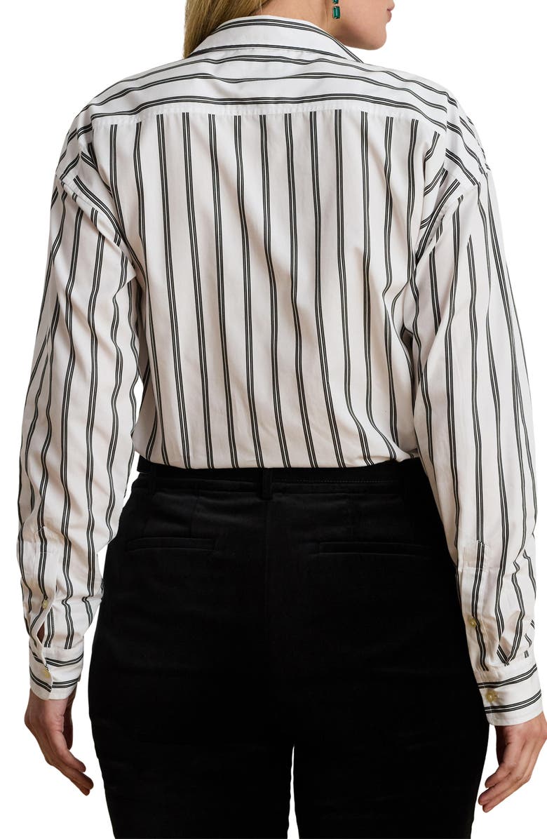 Lauren Ralph Lauren Relaxed Fit Stripe Shirt, Alternate, color, White/Black