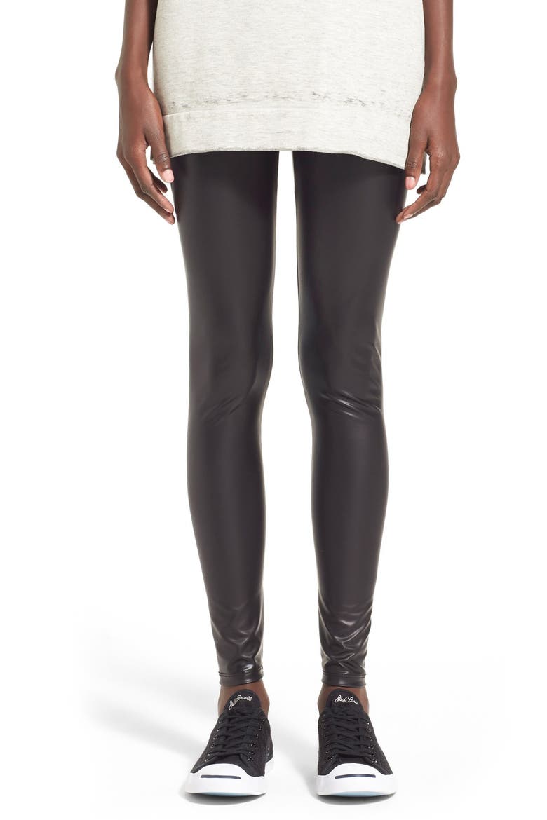 'Liquid' Leggings, Main, color, BLACK