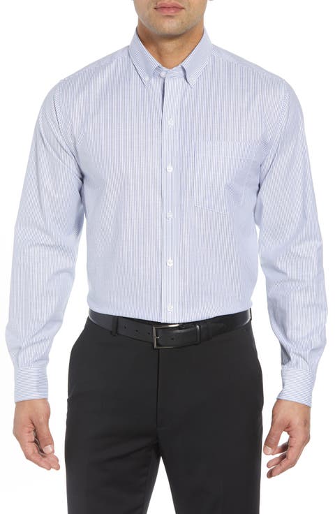 Cotton Blend Oxford Stripe Shirt