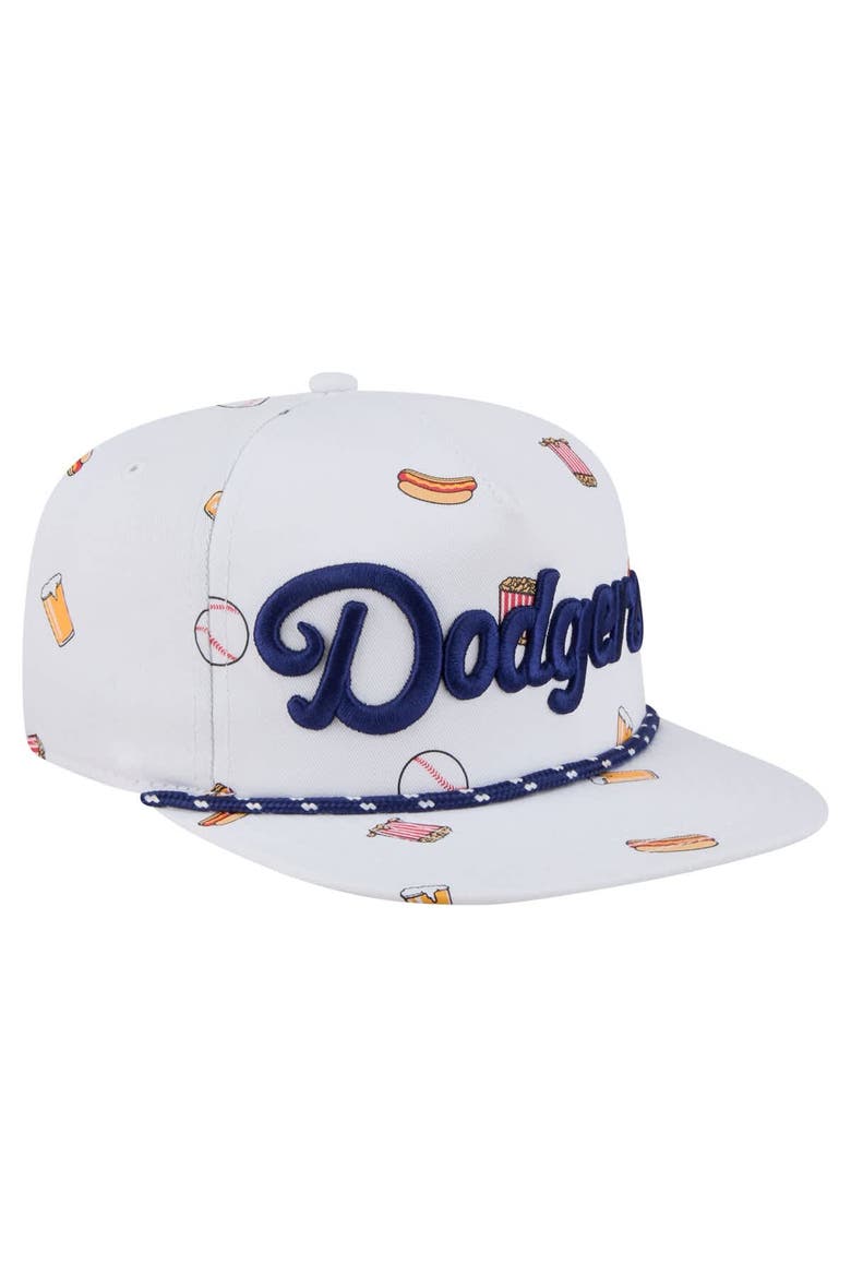 Men's New Era White Los Angeles Dodgers Team Cheer Rope 19TWENTY Adjustable Hat, Alternate, color, White