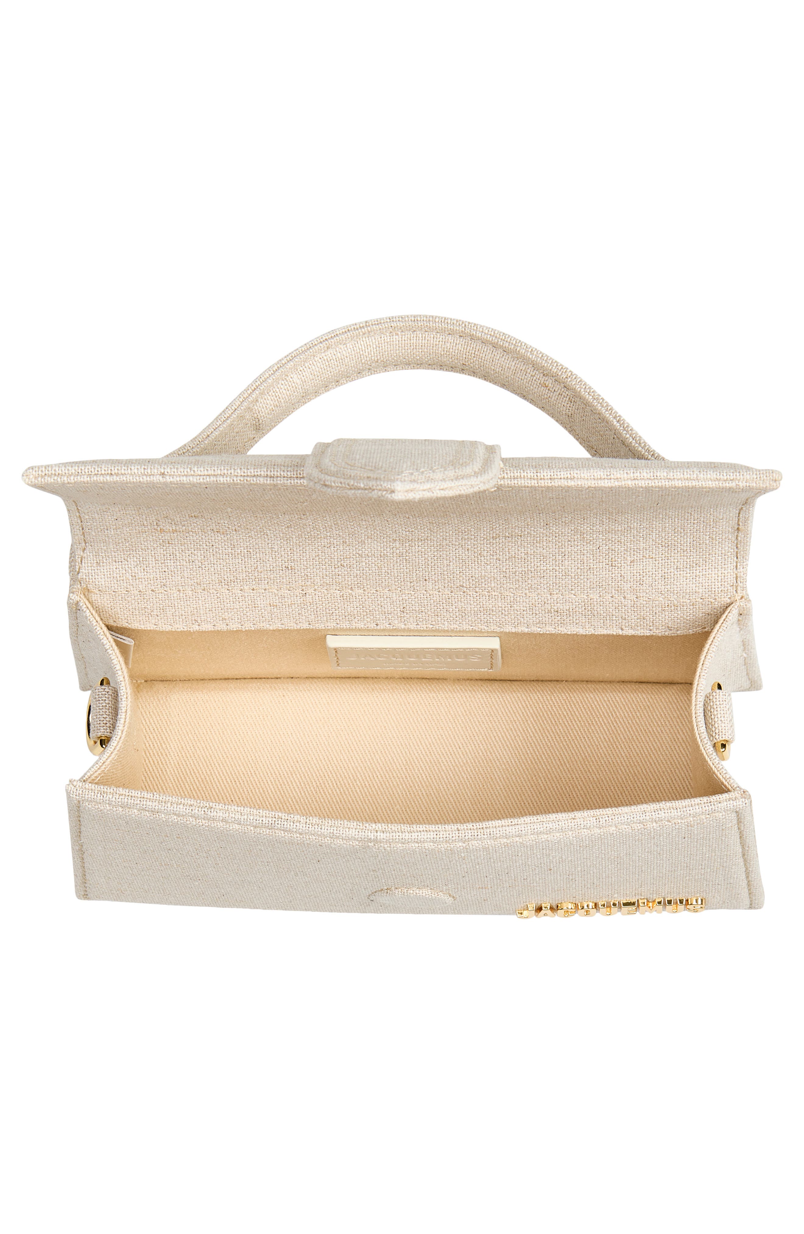 Le Bambino Canvas Effect Leather Shoulder Bag, Alternate, color, LIGHT GREIGE 140
