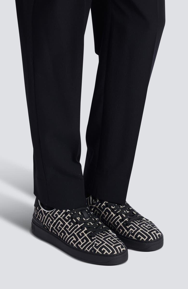 Balmain B Court Monogram Jacquard Low Top Sneaker, Alternate, color,
