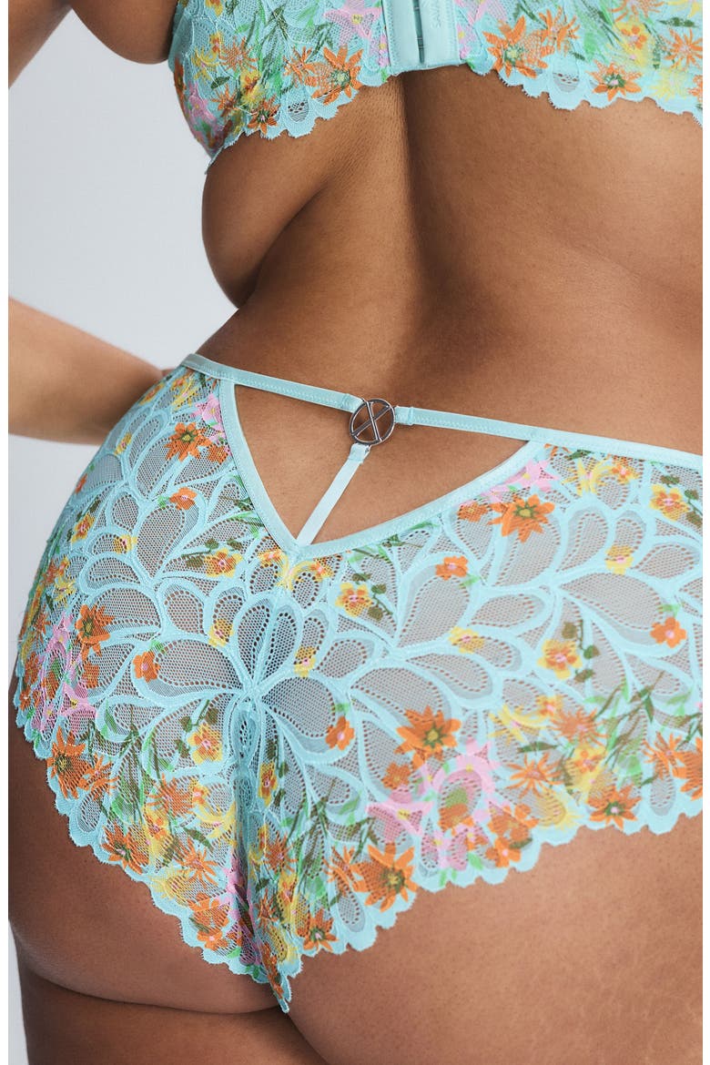 Savage Not Sorry Lace Cheeky Panties, Alternate, color, SPLASH ME BLUE FEELING FLORAL