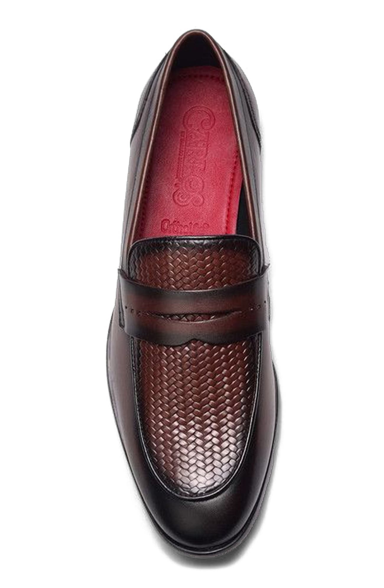 CARLOS SANTANA Solstice Penny Loafer, Alternate, color, Brown Leather