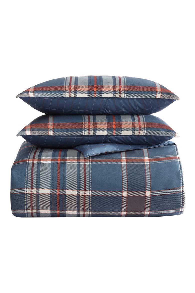 Shasta Lake Reversible Duvet Cover Set, Main, color, MEDIUM INDIGO