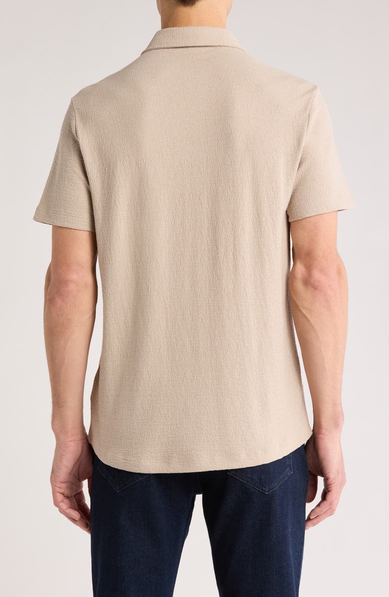 Robert Barakett Newman Short Sleeve Knit Button-Up Shirt, Alternate, color, Tan