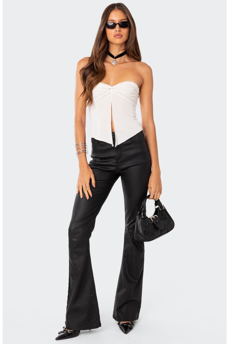 Twist Split Front Tube Top, Alternate, color, WHITE
