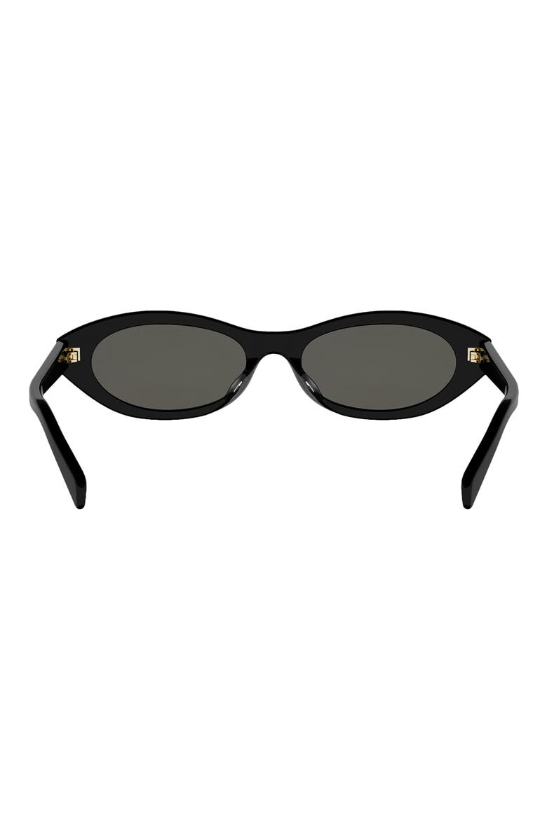 Triomphe Mini 54mm Oval Sunglasses, Alternate, color, SHINY BLACK / SMOKE