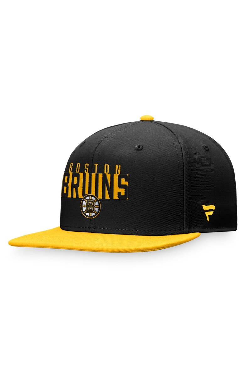 FANATICS Men's Fanatics Branded Black/Gold Boston Bruins Fundamental Colorblocked Snapback Hat, Alternate, color, Black