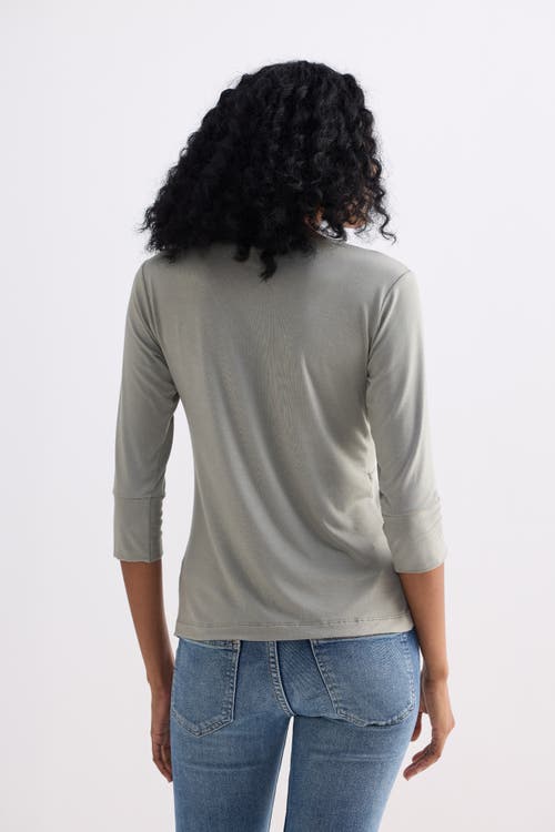 Reistor Regular Fit Twist Front Knit Shirt In Green